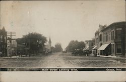 Main Street Looking West Postcard