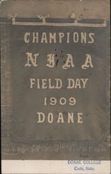 Champions NYAA Field Day 1909 Doane College Banner Crete, NE Postcard Postcard Postcard