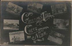 Greetings from Crete, Nebr. Multiview Postcard