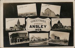 Greetings from Ansley MultiView Nebraska Postcard Postcard Postcard