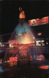 The Fountain on Public Square brilliantly aglow at night Postcard