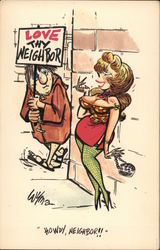 Love They Neighboor "Howdy, Neighbor" Comic, Funny Postcard Postcard Postcard