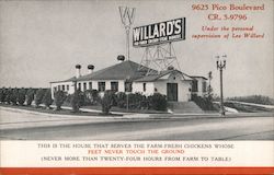 Willard's Far-Famed Chicken & Steak Dinners Postcard