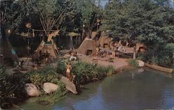 Peaceful Indian Village at Disneyland's Frontierland Rivers of America Postcard Postcard Postcard