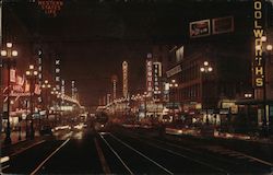 Market Street at Night Postcard