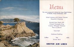 United Airlines Menu - Lone Cypress Point Postcard