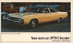 Your next car: 1970 Chrysler with Torsion-Quiet Ride Cars Postcard Postcard Postcard