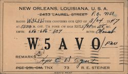 W5AVO New Orleans, LA Postcard Postcard Postcard