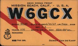 W6GCX - Gerrit Van De Kamp Postcard