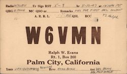 W6VMN Palm City, CA Postcard Postcard Postcard