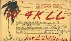 W4KLL Miami Beach, FL Postcard Postcard Postcard