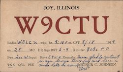 W9CTU Joy, IL Postcard Postcard Postcard