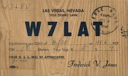 W7LAT - Frederick V. Jones Postcard