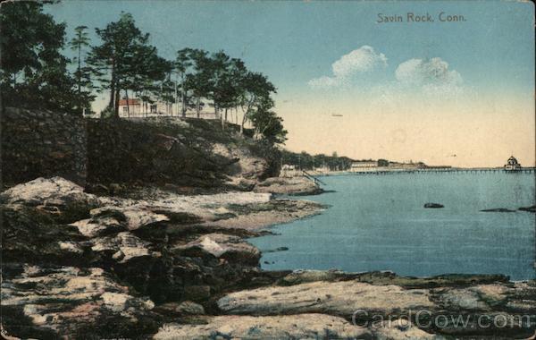 Savin Rock, Wilcox Pier in the Distance Hartford, CT Postcard