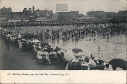 Watching bathers from the Steel Pier Postcard