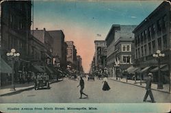 Nicollet Avenue From Ninth Street Minneapolis, MN Postcard Postcard Postcard