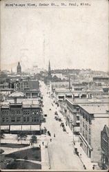 Bird's-eye View of Cedar Street Postcard