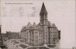 City Hall and Court House Postcard