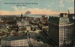 Bird's Eye View, East from Majestic Building Detroit, MI Postcard Postcard Postcard