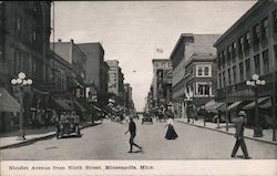 Nicollet Avenue from Ninth Street, Minneapolis, Minn. Minnesota Postcard Postcard Postcard