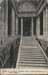 Stairway to Senate Chamber, State Capitol Building Postcard