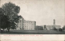 Central and Engineering Halls, Iowa State College Postcard