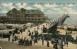 Auditorium and Pleasure Pier one-half mile long Long Beach, CA Postcard Postcard Postcard