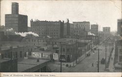 View of Business District Postcard