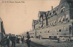 B. & M. Depot Lincoln, NE Postcard Postcard Postcard