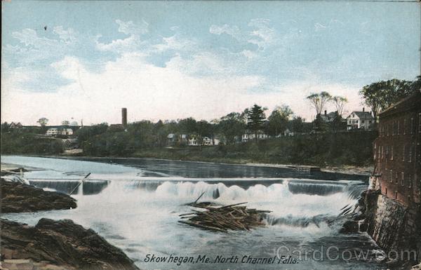 North Channel Falls Skowhegan, ME Postcard