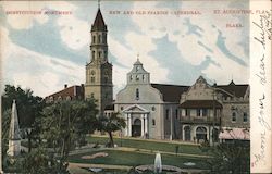 Constitution Monument, New and Old Spanish Cathedral, Plaza St. Augustine, FL Postcard Postcard Postcard