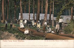 Timber Camp Scene, on the Line of the Missouri Pacific Railway Postcard