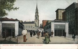 Park Street Entrance to Subway Postcard