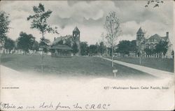 Looking Over Washington Square Cedar Rapids, IA Postcard Postcard Postcard