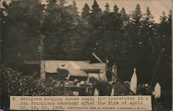 Refugees Keeping House Among the Tombstones in a San Francisco Cemetary Postcard