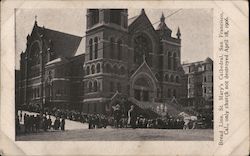 Bread Line - St. Mary's Church Cathedral San Francisco, CA 1906 San Francisco Earthquake Postcard Postcard Postcard