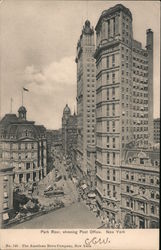 Park Row Showing Post Office Postcard