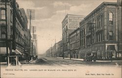 Looking East on Wabash Ave. from Sixth St. Postcard