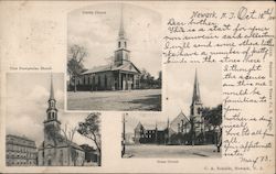 Views of Churches in Newark Postcard