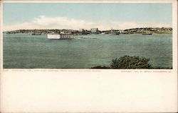 Portland and Fort Gorges from Little Diamond Island Maine Postcard Postcard Postcard