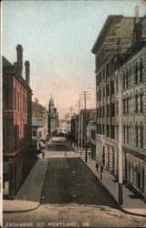 Exchange St. Portland, ME Postcard Postcard Postcard