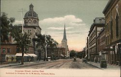 Congress Street, Looking East Portland, ME Postcard Postcard Postcard