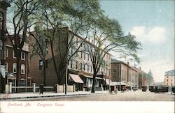 Looking Along Congress Street Postcard