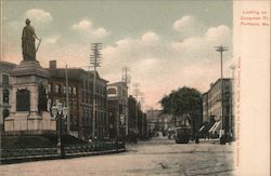 Looking up Congress St. Postcard