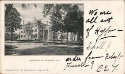 Residence of Governor Hill Augusta, ME Postcard Postcard Postcard