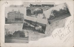 Greetings from Danville, IL - Various Views Postcard