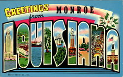 Greetings From Louisiana Monroe, LA Postcard Postcard