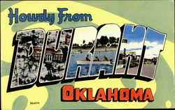 Howdy From Durant Postcard