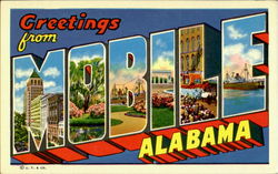 Greetings From Mobile Postcard