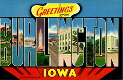 Greetings From Burlington Iowa Postcard Postcard